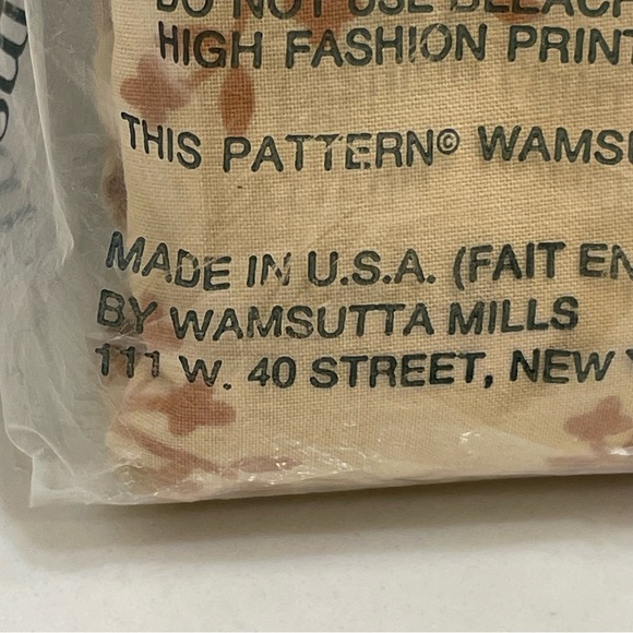 New VTG Wamsutta Caramel Brown Twin Flat Fortel Cotton Blend Flower Leaf Pattern - Picture 6 of 8